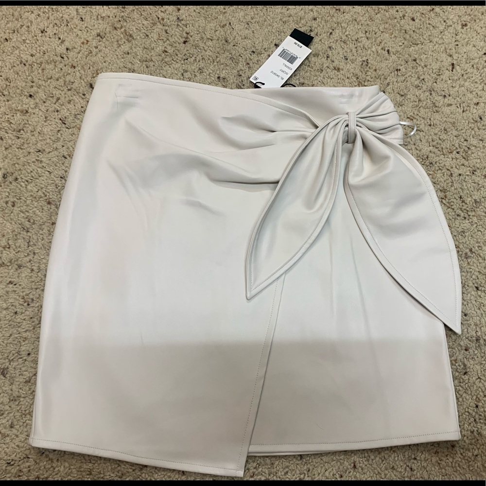 Lucy Paris NWT Ivory Faux Leather Wrap Skirt